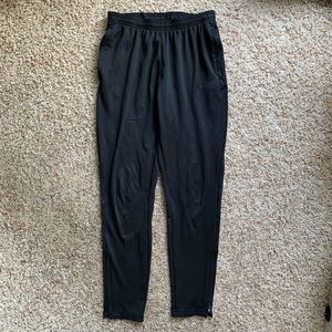 Boys Nike ALL black joggers Sz L. Zip bottom